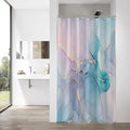 Gibelle Small Stall Shower Curtain 36 x 72, Narrow Half Abstract Marble Shower Curtain, Pink Turquoise Modern Ink Art Waterproof Fabric Shower Curtain Set with Hooks