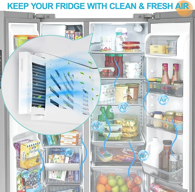 SEISSO Refrigerator Air Filter Replacement, Activated Carbon Filter Compatible - Image 6