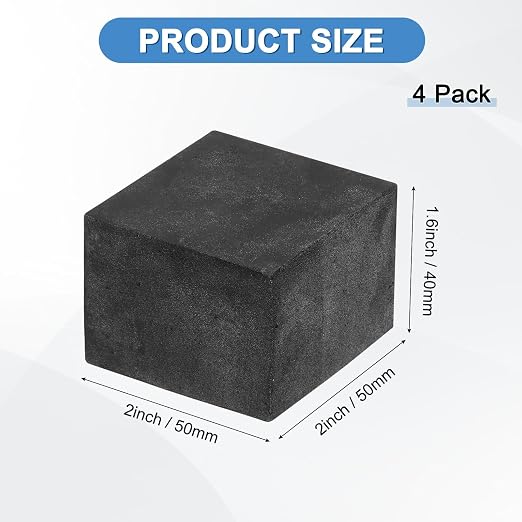 M METERXITY 4-Pack Rubber Anti Vibration Pads 2" Non-Slip Square Vibration - Image 3