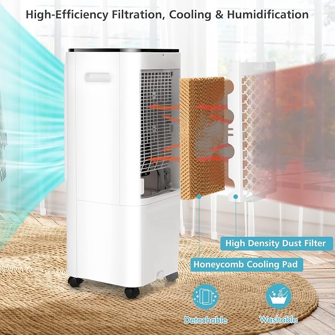ARLIME Evaporative Air Cooler, 4-in-1 Portable AC unit W/Humidifier, 4 Modes - Image 4