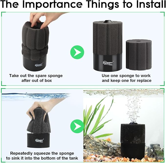 hygger Aquarium Sponge Filter 5-20 Gallon Small Fish Tank Filter - Image 5