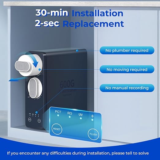 TOKIT UV Reverse Osmosis Water Filter, U2 Pro Under Sink Water Filter System - Image 4