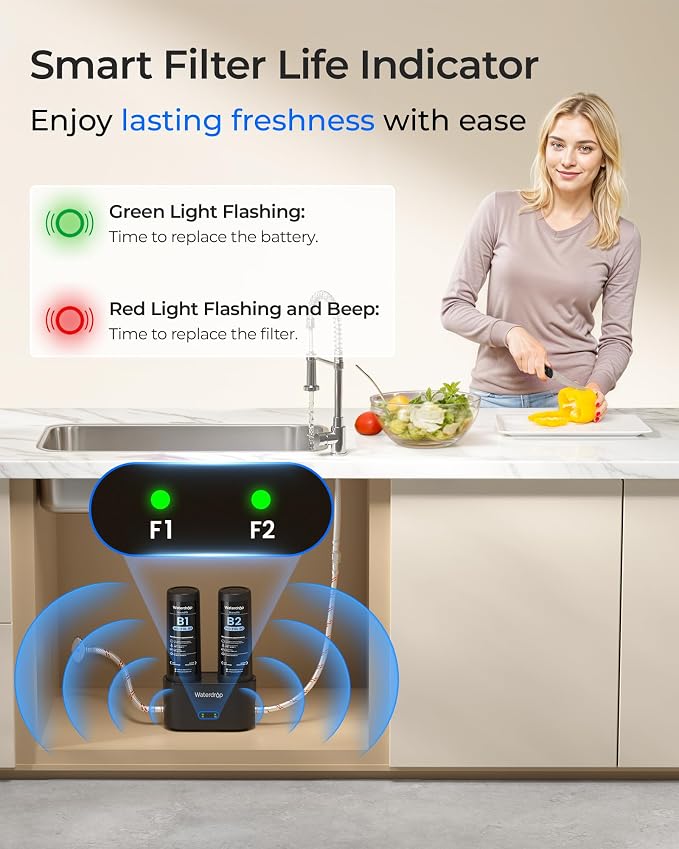 Waterdrop DLA Under Sink Water Filter, No Drilling Required, Bad Taste/Odor - Image 4
