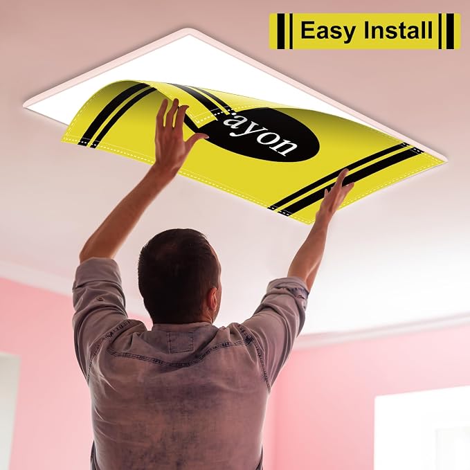 6Pcs Classroom Light Covers for Fluorescent Lights, Magnetic 2x4 FT Ceiling - Image 4