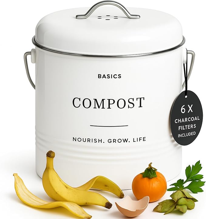 D'Lifeful Kitchen Compost Bin – 1.3 Gallon Countertop Farmhouse Compost by DLifefulHomewares