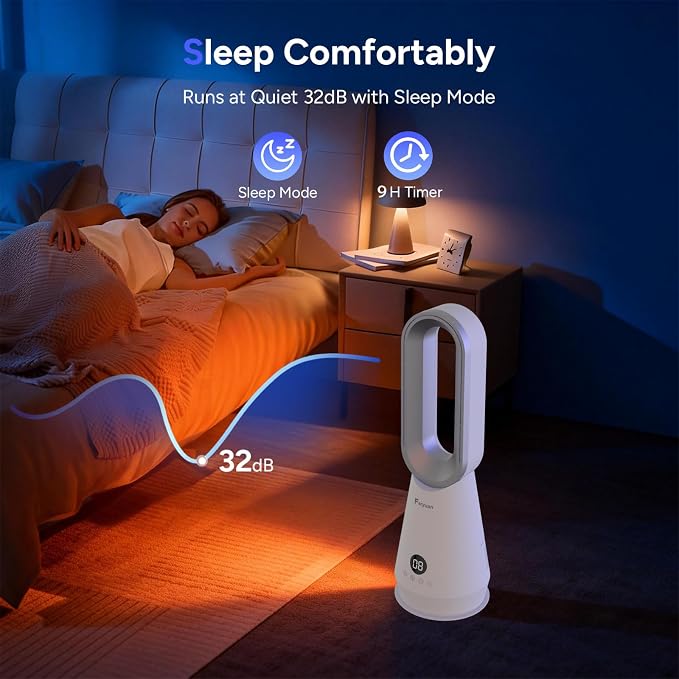 2-in-1 Bladeless Tower Fan, 22 Inch Cooling Fan - Image 8