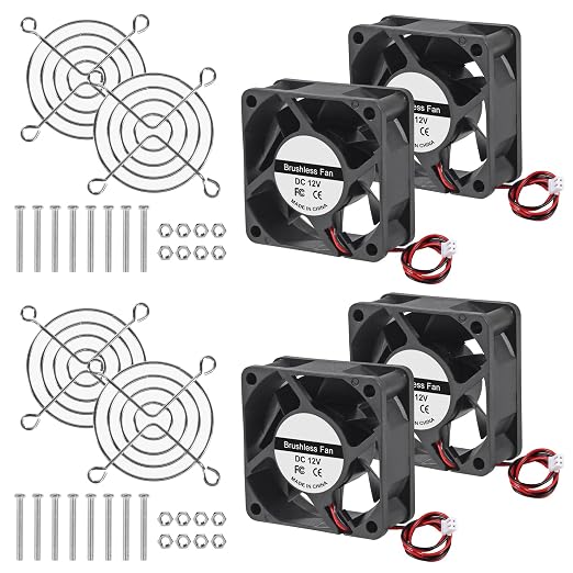 UMLIFE 4PACK 6025 12V Dual Ball Bearing Brushless Cooling 60X60X25mm 2Pin by UMLIFE