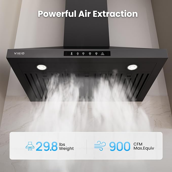 Wall Mount 36 Inch Range Hood 900 CFM, Ductless/Ducted Convertible, 3-speed - Image 2