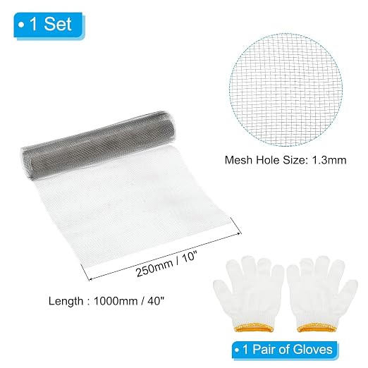 PATIKIL 40" L x 10" W Woven Wire Mesh, 16 Mesh 304 Stainless Steel Air Vent - Image 2