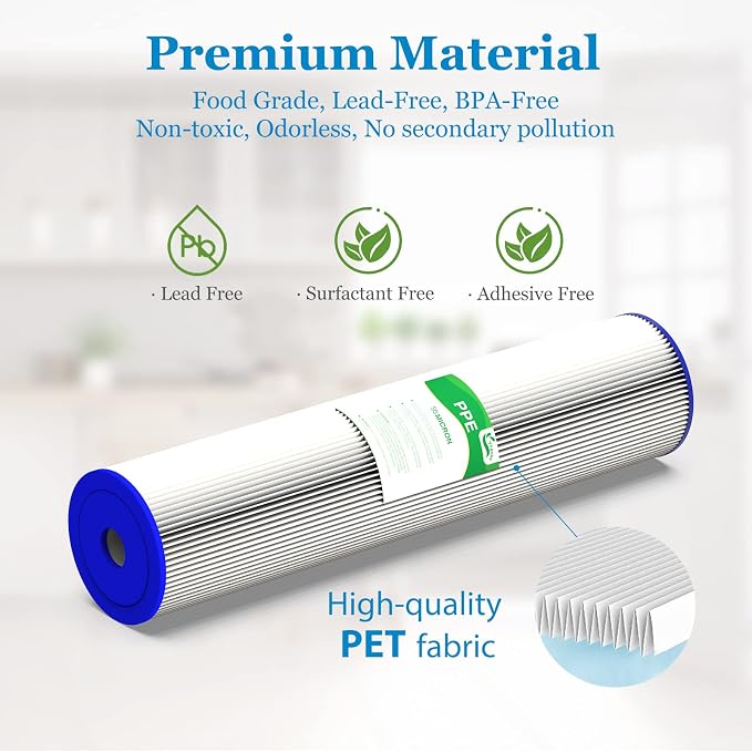 50 Micron 20-Inch Heavy Duty Whole House Water Filter Replacement Cartridge - Image 4