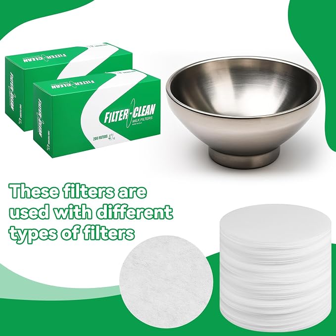 200 Pack Milk Filter Discs Quick Flow Non-gauze Small 4-9/16" Od Replacement - Image 3