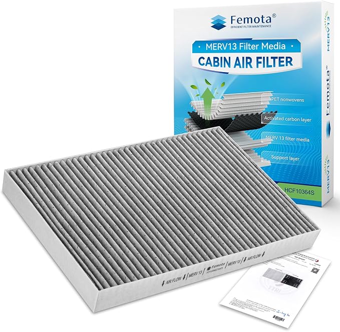 Certified MERV 13 Cabin Air Filter by Femota