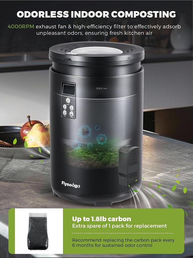 Electric Composter for Kitchen Smart Odorless Countertop Compost Bin Machine - Image 4