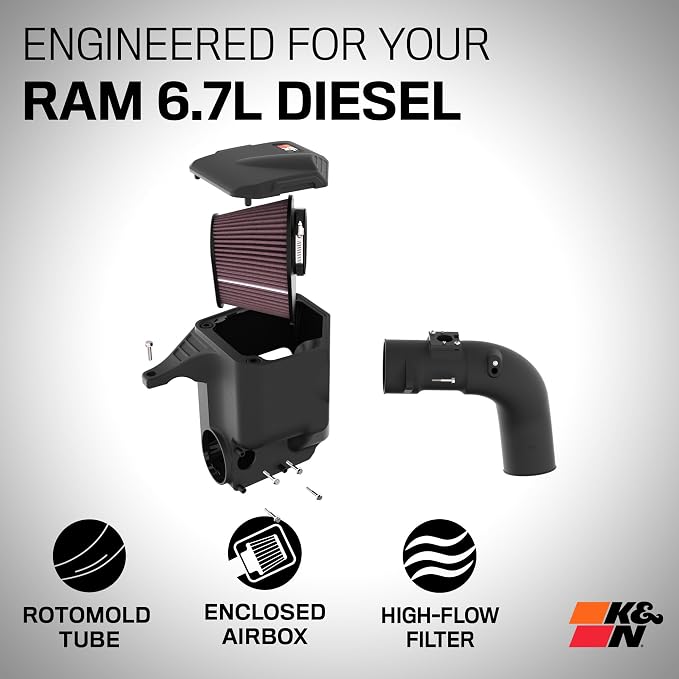 K&N Cold Air Intake System: High-Flow Air Filter, Increase Performance & - Image 2
