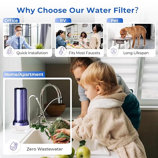 iSpring CKC1C-PF 2.5" x 10" Countertop Water Filter, SGS Tested Filter - Image 6