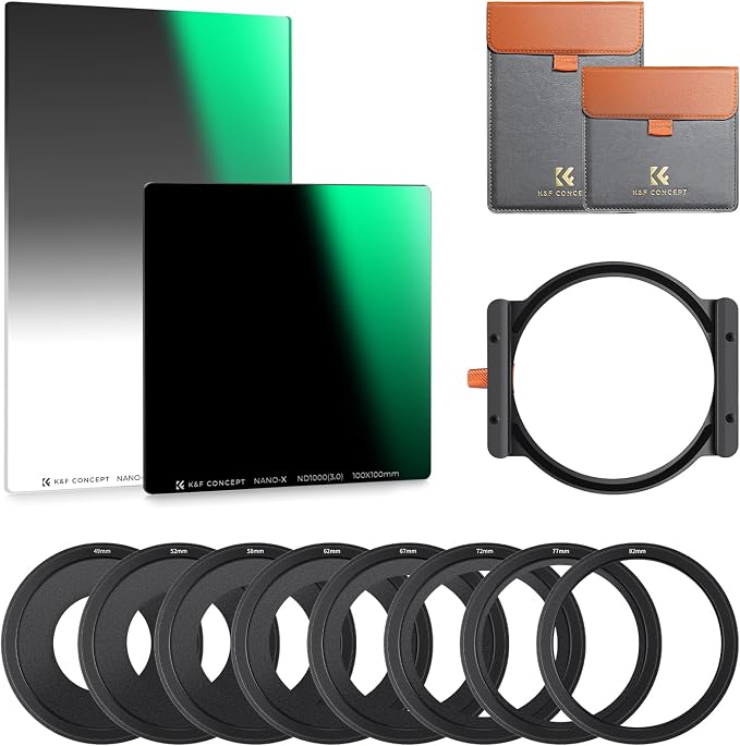 K&F CONCEPT 100mm Square ND1000 Filter +150mm Soft GND8 Filter + Metal Holder + by KFCONCEPT