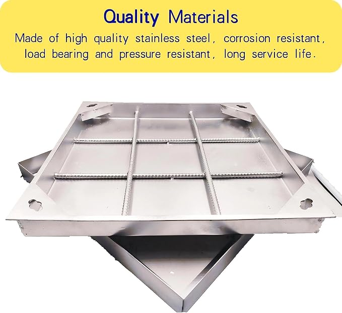 C Class 20x20 Invisible Stainless Steel Manhole Cover and Frame - Image 3