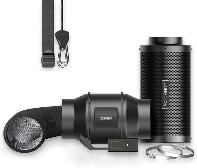 AC Infinity Air Filtration Kit 6”, CLOUDLINE LITE Inline Fan and Carbon Filter by ACInfinity