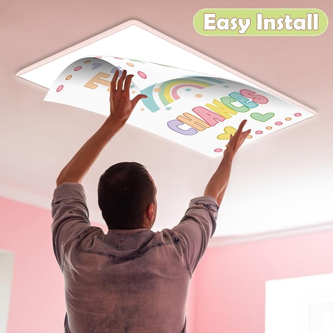 8Pcs Fluorescent Light Covers for Classroom Ceiling Lights, 4 x 2 Feet - Image 4
