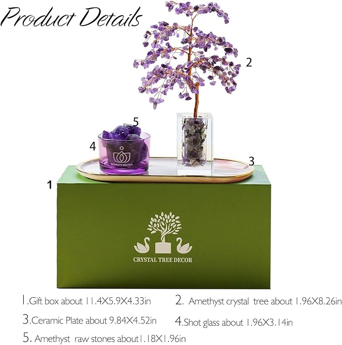 Runyangshi Amethyst Crystal Tree of Life & Natural Crystal Ore Diffuser Set - Image 2