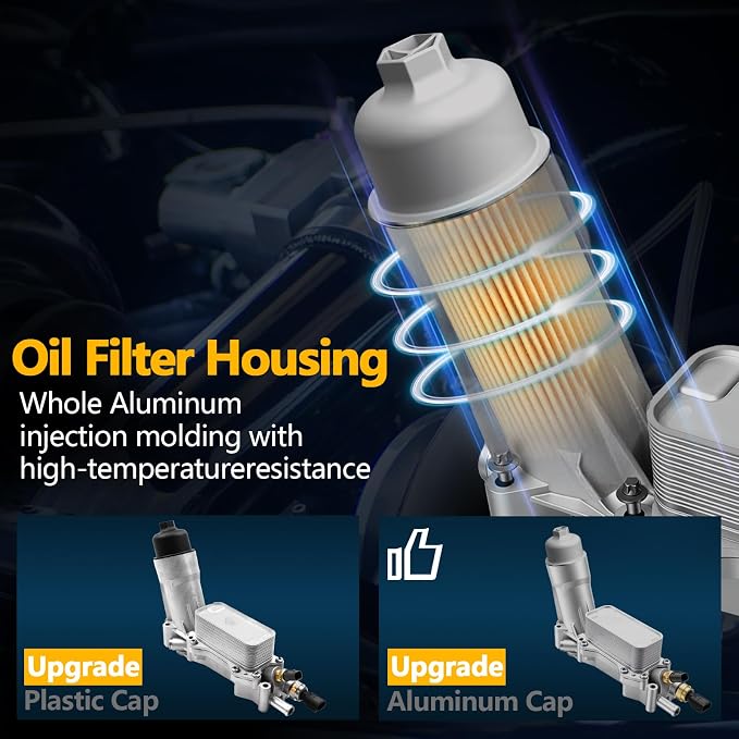 Full Aluminum Engine Oil Cooler 3.6 Oil Filter Housing Compatible - Image 2