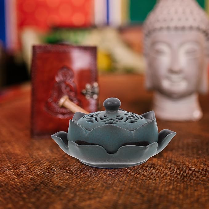 SHERCHPRY Ceramic Lotus Incense Burner - Image 5