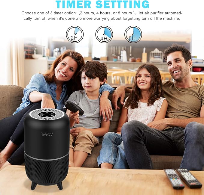 Tredy HEPA Air Purifier for Home Large Room, Ozone Free Captures 99.97% Smoke - Image 7