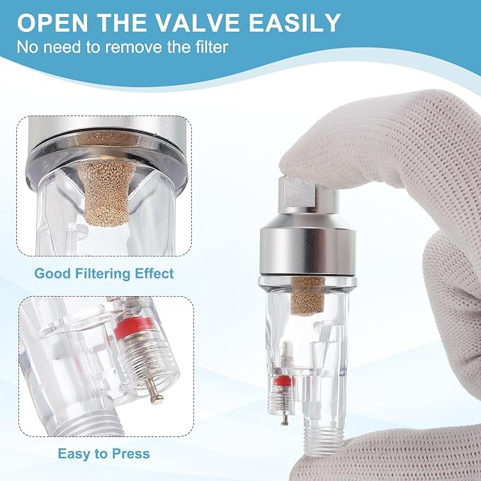 PATIKIL 2 Pcs Air Brush In-Line Filter, 1/8 BSP Inlet and Outlet Threads Mini - Image 3