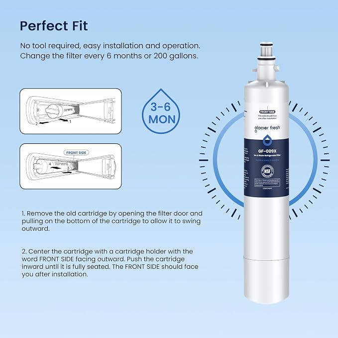 GLACIER FRESH Replacement for RPWFE, RPWF Refrigerator Water Filter, Compatible - Image 6
