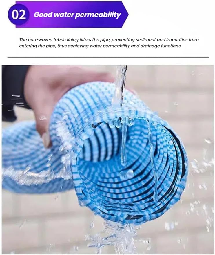 French Drain Pipe，Flexible Underground Drainage Tube, Soft Infiltration Pipe - Image 2