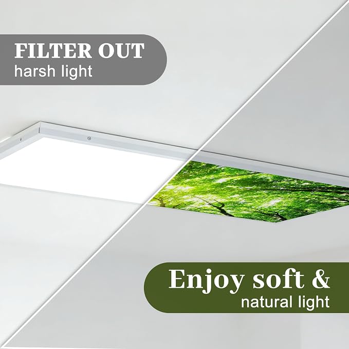 8 Pcs 1 x 4 Feet Fluorescent Lights Covers Magnetic Ceiling Light Cover - Image 6