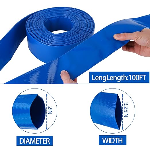 OCGIG 2" x 50 FT Pool Backwash Hose, Heavy-Duty Lay Flat Discharge PVC Hose - Image 2
