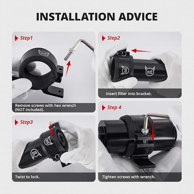 EVIL ENERGY 50mm Fuel Filter Mounting Bracket, Fuel Pump Clamp Holder Black - Image 3