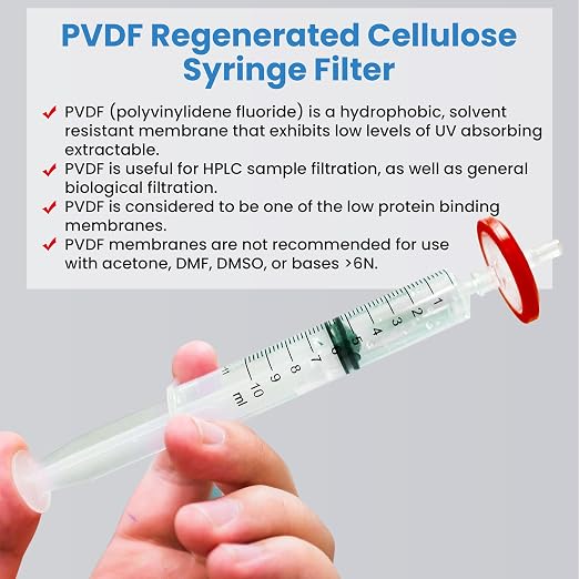 PVDF Membrane Syringe Filter 25mm Diameter 0.22um Pore Size Syringe Lab Filter - Image 5