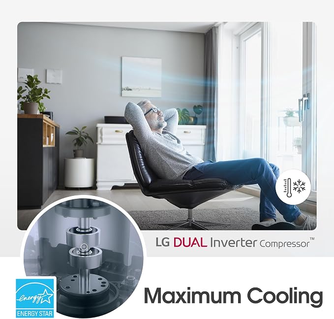LG 14000 BTU Window Air Conditioner Energy Saving Dual Inverter Remote Control - Image 9