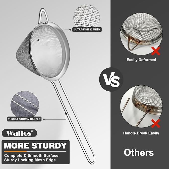 Walfos Small Fine Mesh Strainer - Image 6