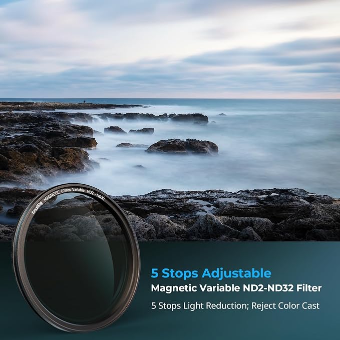 SmallRig 67mm Magnetic Variable ND Filter ND2-ND32 + 67mm Threaded Filter Ring - Image 2