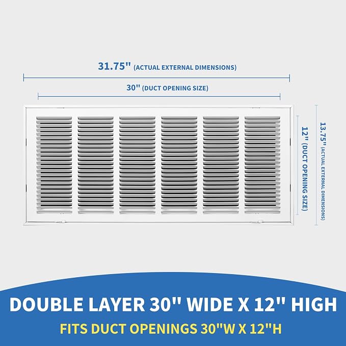 30x12 Return Air Grille, Return Air Vent Cover - Image 2