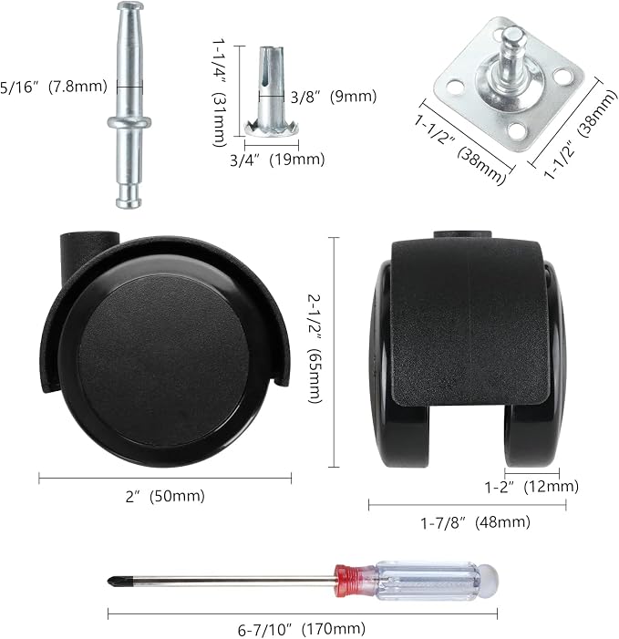 2 inch Caster Wheels 5/16 inch Valve stem and Rotating top Plate Installation - Image 4