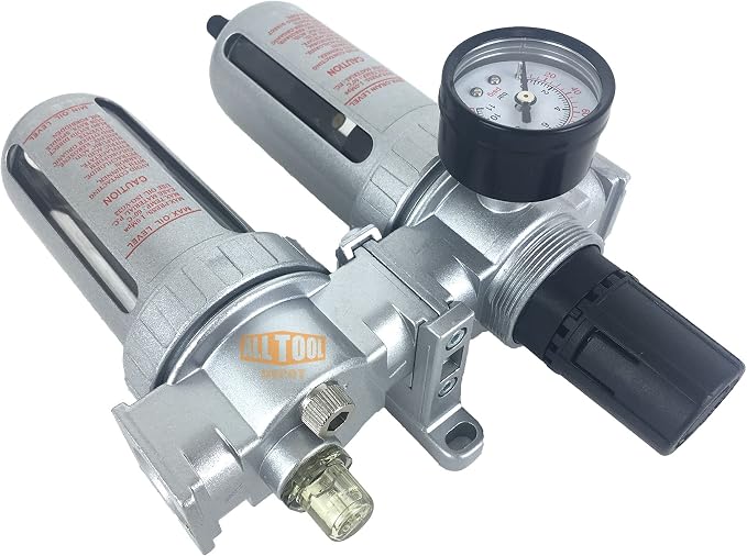3/8" NPT Mid Flow Compressed Air In Line Filter Regulator Combo Piggyback - Image 4