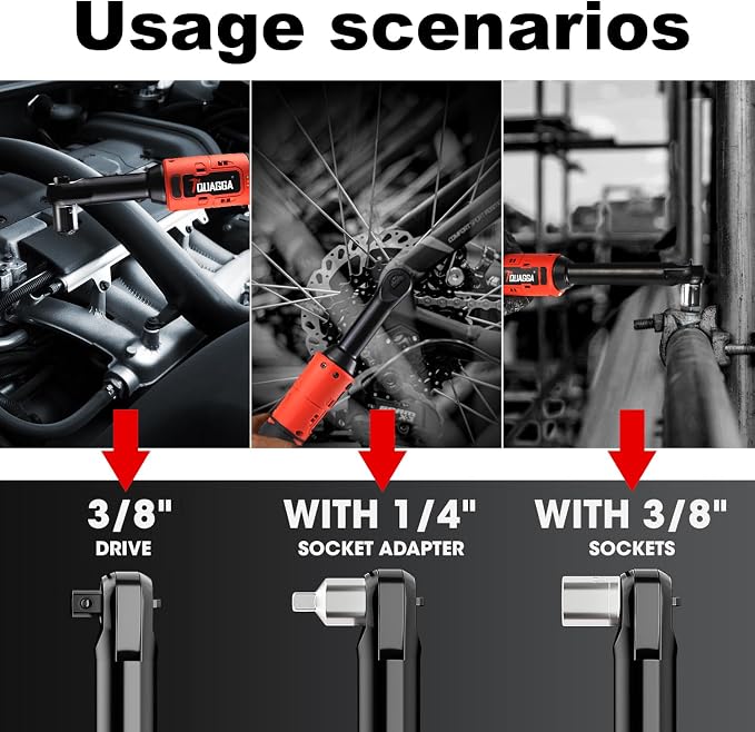 3/8" Cordless Electric Ratchet Wrench Set, 18V Power Ratchet Tool Kit - Image 6