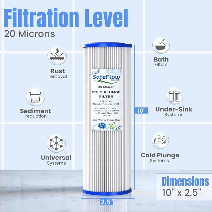 10in Ice Bath Chiller Filters 20 Micron 10" x 2.5" Water Filter Replacement - Image 4