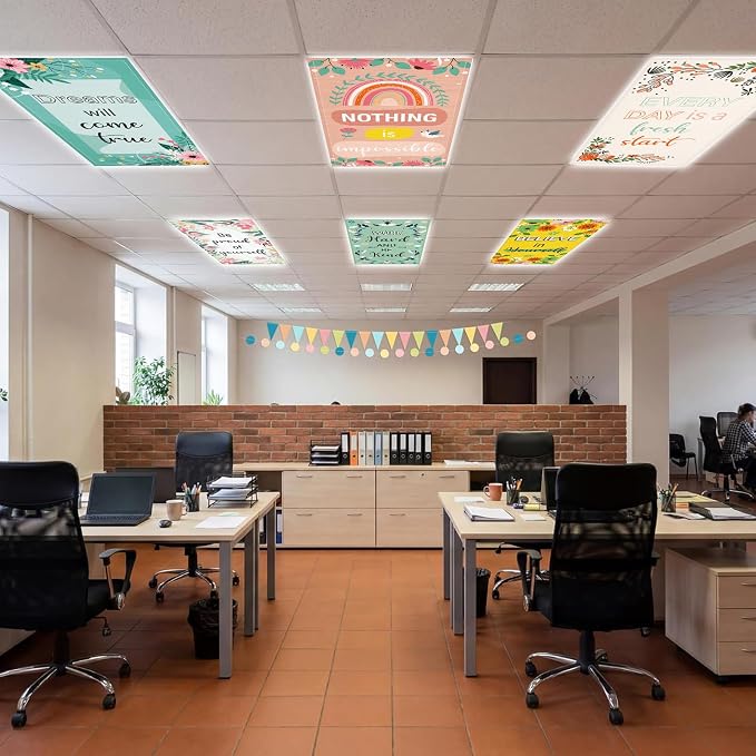 QOUBAI 8PCS Fluorescent Light Covers, 4x2 Feet Magnetic Light Cover Fluorescent - Image 6