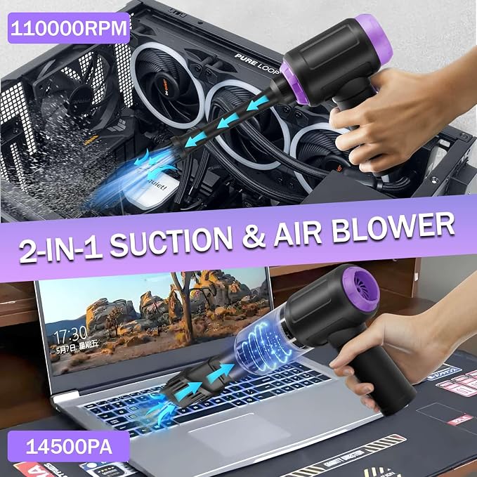 14500PA Computer Vacuum Cleaner Keyboard Cleaner Compressed Air Duster - Image 2