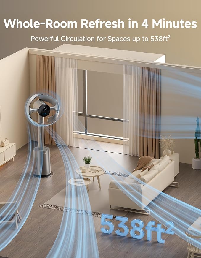 DREAME Bladeless Tower Fan for Bedroom, Smart Standing Fan - Image 4