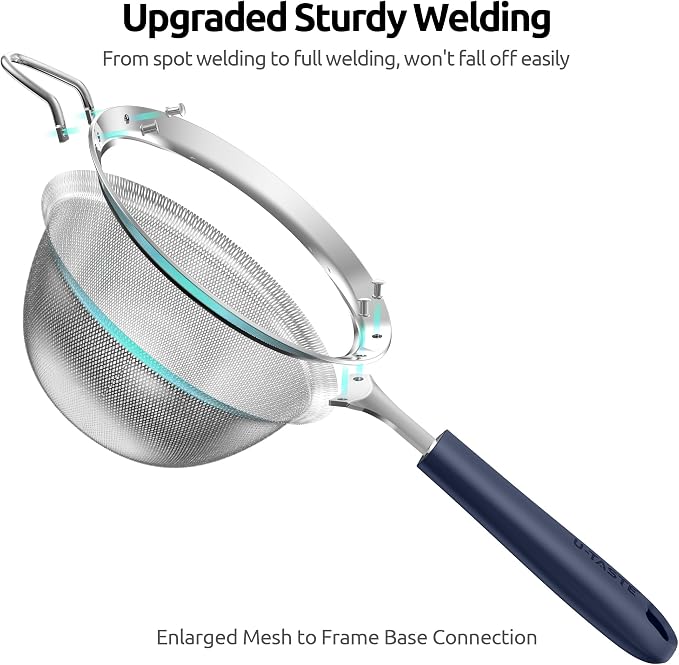 U-Taste Medium Fine Mesh Strainer: 18/8 Stainless Steel 4.73in 30 Mesh Kitchen - Image 8