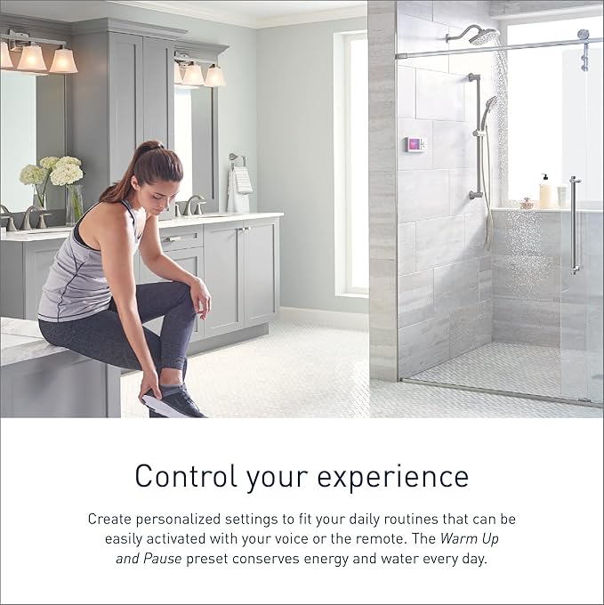 Moen Terra Beige Smart Shower 4-Outlet Digital Shower System Controller for Thermostatic Shower Valve, TS3304TB