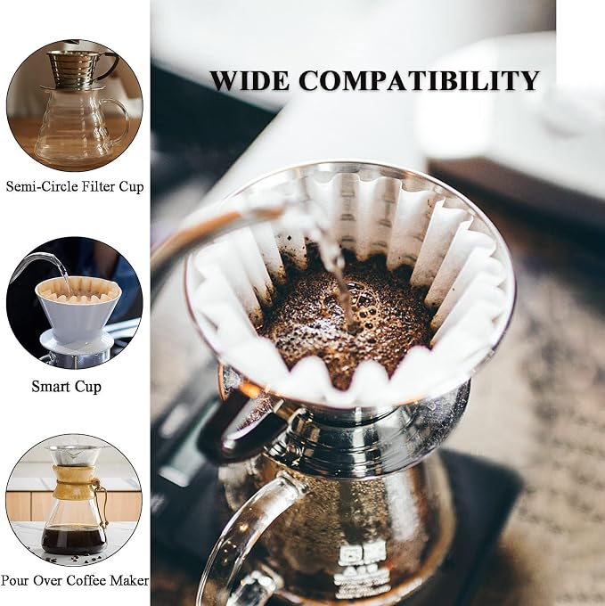 1-2 Cup White Coffee Filters, Small Coffee Maker, Single Serve Coffee Pot - Image 5
