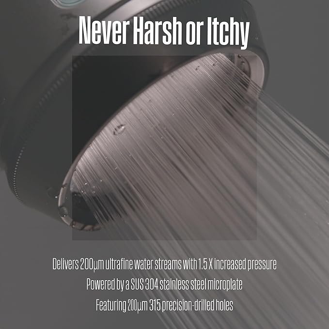 POSEION BT100 DB Filtered Shower Head – Handheld, High Pressure, Magnetized Sediment Filter, Ultrafine Water Stream, Spa-Like Comfort, Durable Build, Made in Korea