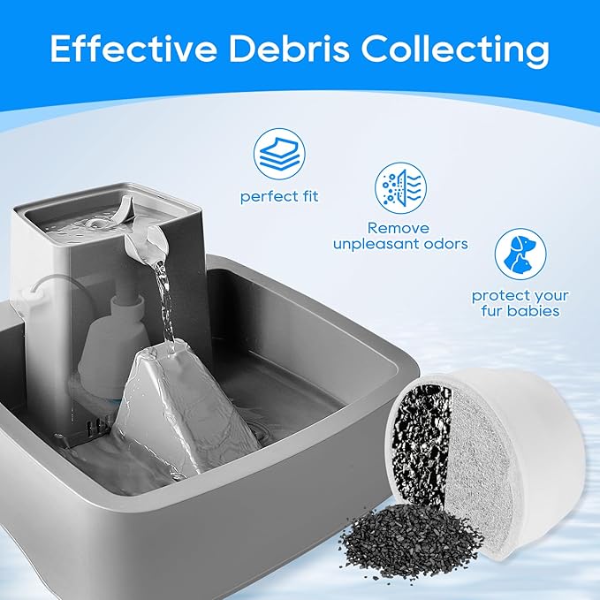 12+12 Pack Cat Water Fountain Filter, Pre-Sponge & Replacement Carbon Filters - Image 9